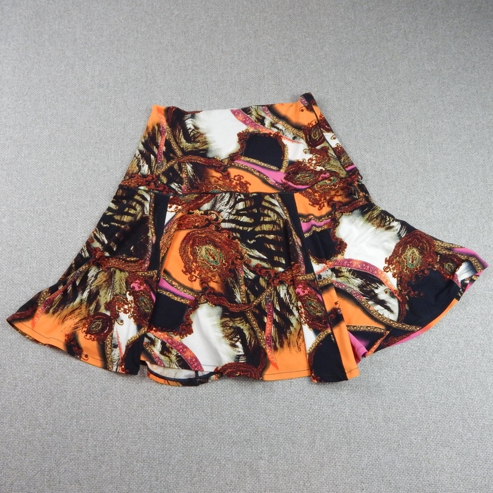 Eva Varro Skirt Womens Small Colorful Graphic Art to Wear Stretch Knit Artsy